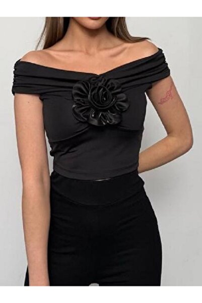 Melek Bebeğim Rose Detailed Boat Neck Young Girl Blouse