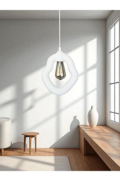 FORECASTE Bohem Beton Görünümlü Modern Minimalist Avize Ayarlı E27 Duy Salon Mutfak Yatak Odası Ofis Kafe