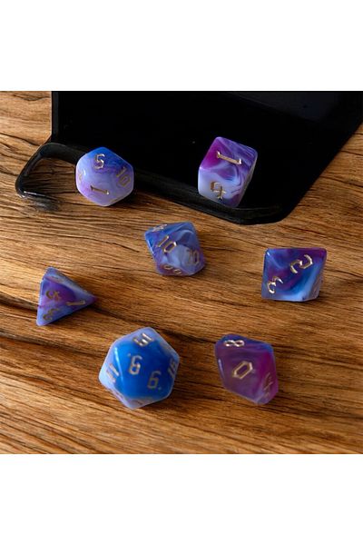 Le Majeur Dnd Frp Dice Set Set of 7 Dnd Dice Dungeons and Dragons Tabletop Dice Pearlescent Purple Lilac Pouch Gift