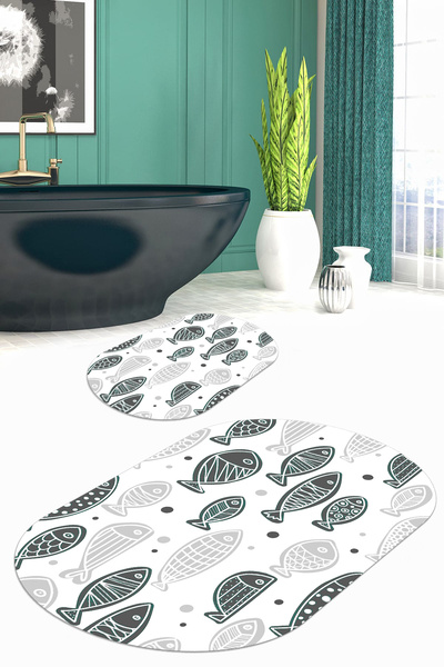 Viyana Home Σετ 2 τεμαχίων τουαλέτας με εμπριμέ αντιολισθητική βάση που πλένε...