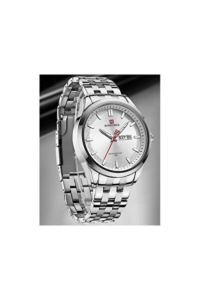 Naviforce Watches Minimalist Auto Day-Date Calendar Display Stainless Steel Waterproof Watch for Men