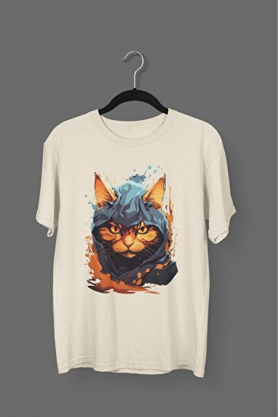 ArtYus TRIOCĂ CU GLUGĂ PENTRU BĂRBAȚI/FEMEI pisică CU IMPRIMARE TRANSFER, Gât...