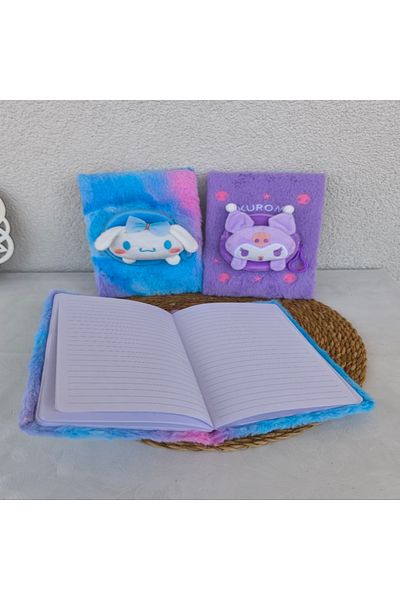 senacacollection Kuromi Cinnamoroll Plush Wallet Notebook Lined Notebook 21X15 cm 1Pcs