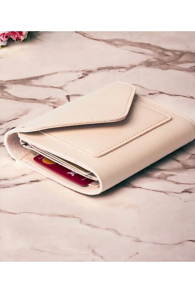 İthal Women's Card Holder Money Cream Color Wallet