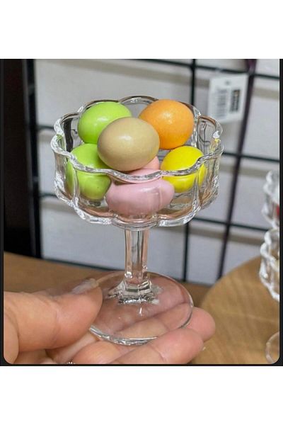 hinezahome Glass Footed Presentation Plate 6 Pieces