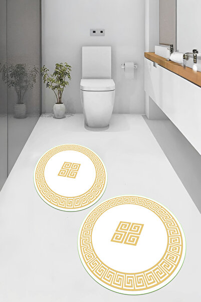 Viyana Home Covoraș de baie rotund, lavabil, cu bază anti-alunecare imprimată...