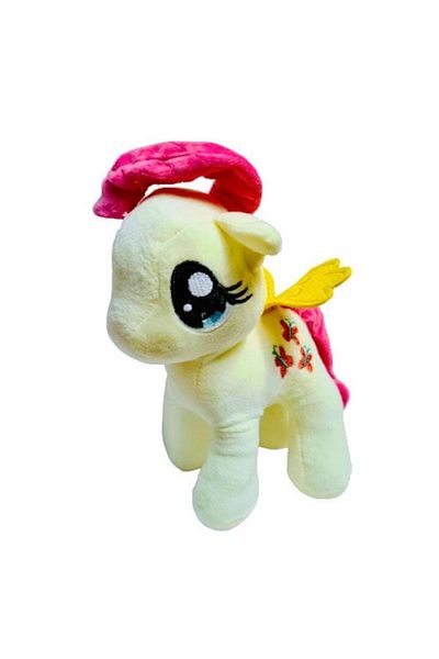OEM Musical Plush Toy, Yellow Pony with Wings and Pink Mane, 22 cm
