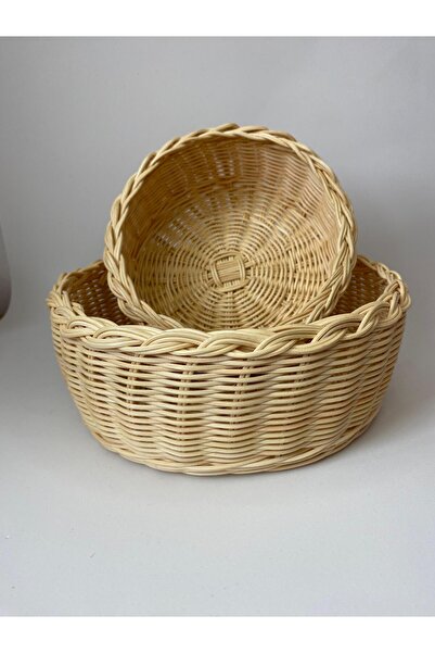 Toil Print El Yapımı Bambu Rattan Sepet/Hasır Sepet/Ekmek Sepeti/Banyo Sabun ...
