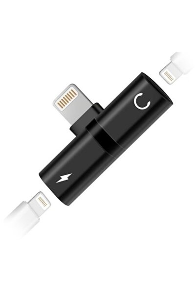 OEM Adaptor 2 în 1, Căști și încărcător, Port Lightning dual, Compatibil cu iPad, iPhone, Negru