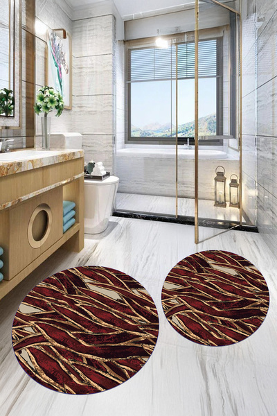 Viyana Home Covoraș de baie rotund, lavabil, cu bază digitală anti-alunecare,...