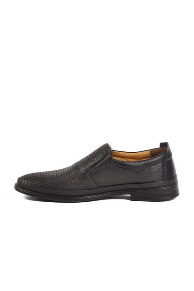 AYAKMOD 533 Gel Sole Black Genuine Leather Men's Casual Shoes