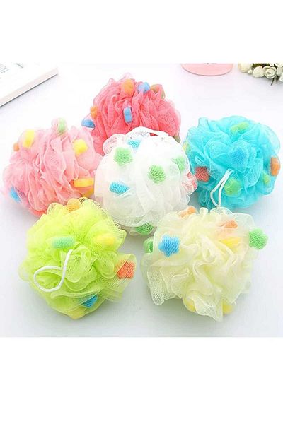 ÇEÇEN HOME (3 Pcs) Soap Pompom Bath Loofah