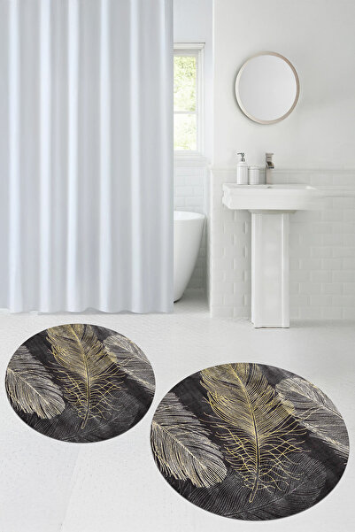 Viyana Home Covoraș de baie rotund, lavabil, cu bază anti-alunecare imprimată...