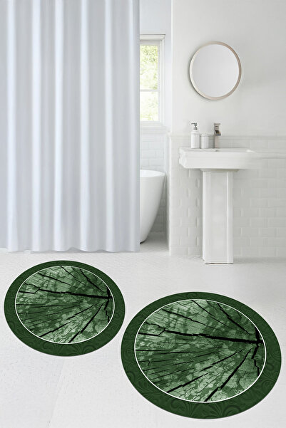 Viyana Home Covoraș de baie rotund, lavabil, cu bază anti-alunecare imprimată...