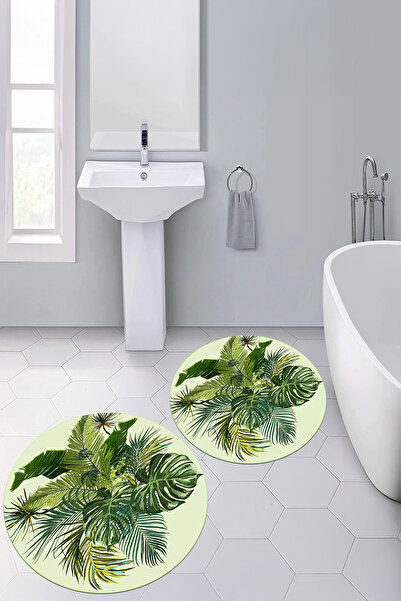 Viyana Home Covoraș de baie rotund, lavabil, cu bază digitală anti-alunecare,...