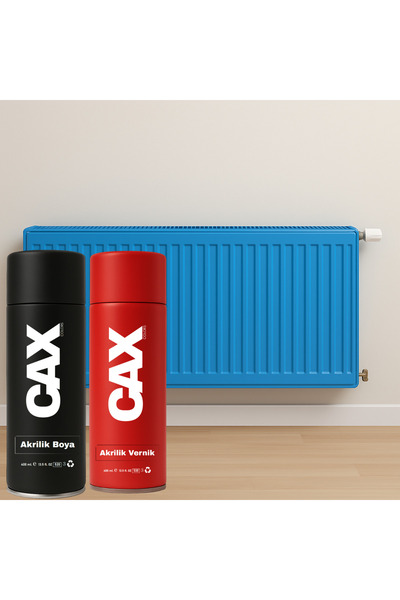 caxcolors ISIYA DAYANIKLI PETEK SPREY BOYA + BOYA KORUMA VE PARLAKLIK VERNİĞİ 400 ML ( KALORİFER - RADYATÖR )