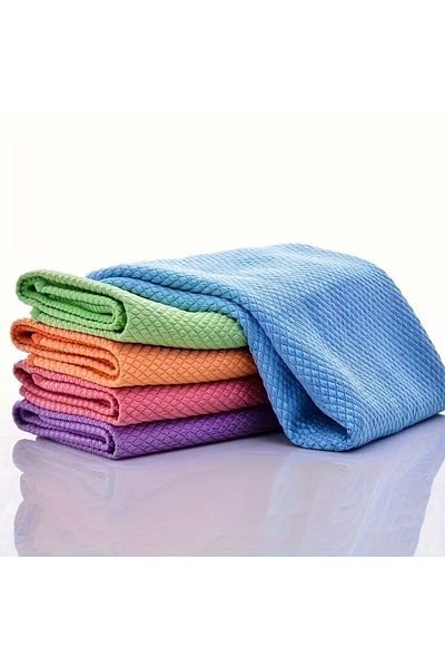 BİANA HOME COLLECTİON Microfiber Auto Glass Cleaning Cloth Diamond Pattern Glass Cloth Does Not Leave Dust Stains 40X40 cm