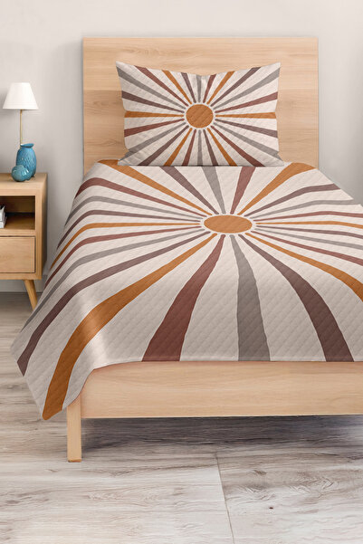 Realhomes Sunbeam Pattern Retro Orange and Brown Boys and Teenagers Single Pi...