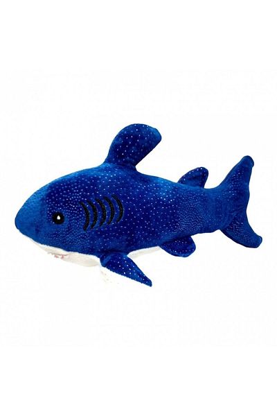 OEM Jucărie de pluș, Rechin cu detalii brodate, 33 cm, Albastru