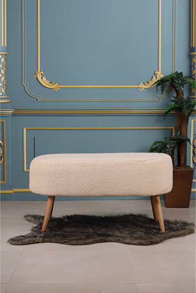 PUFMANYA LUNA LARGE 90 CM DOĞAL GÜRGEN AYAKLI PUF BENCH