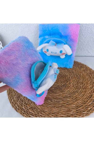 senacacollection Cinnamoroll Plush Wallet Notebook Lined Notebook 21X15 cm 1 Piece