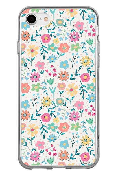 TechTree iPhone 6 - 6S Compatible Decorative Flowers Transparent Silicone Case