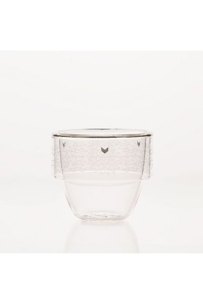 Dallaty white glass Saudi coffee cups set 6 pcs