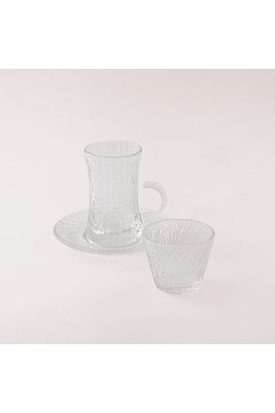 Dallaty clear glass tea and coffee set 18 pcs
