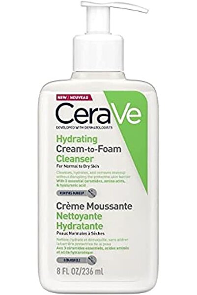 MQ منظف سيرا-في المرطب من كريم إلى رغوة، 236 مل، خالٍ من العطور