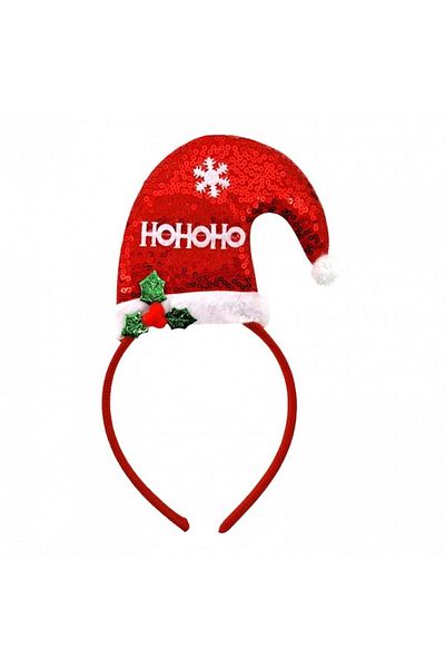 OEM Christmas Headband for Kids, Hat Model with Sequins HoHoHo
