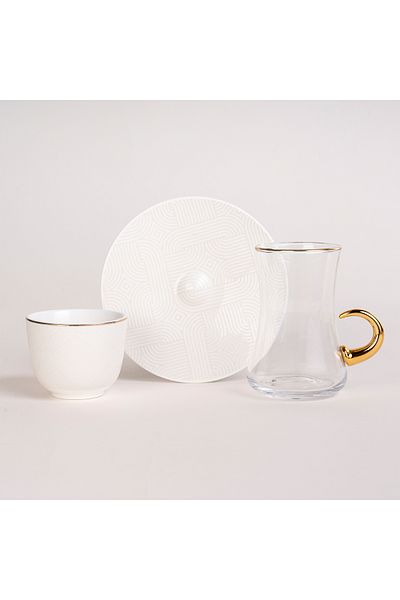 Dallaty white Tea and coffee cups set 28 pcs