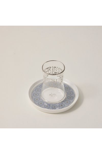 Dallaty white porcelain and glass Tea and coffee cups set 18 pcs