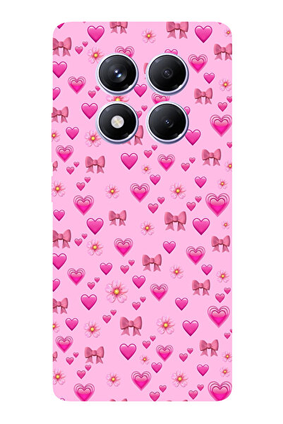 TechTree Redmi Note 14 Pro PLUS 5G Uyumlu Pembe Minik Kalpler Şeffaf Silikon ...