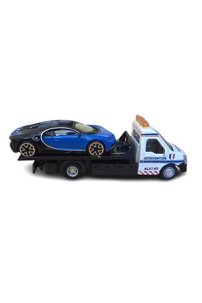BBURAGO Set 2 machete, Iveco Daily Transporter cu Bugatti Chiron, 1/43
