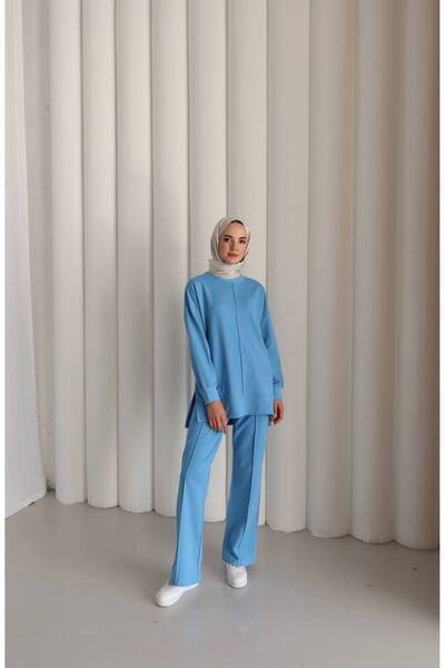 02Lady Fashion Σετ φόρμας από ύφασμα δύο κλωνών με λεπτομέρεια oversize με λεπτομέρεια Chima