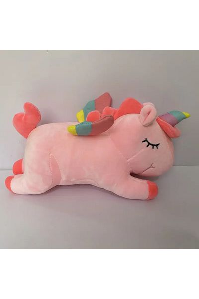 MİNGODAN Cute Sleeping Unicorn Plush Doll & Plush Sleeping Companion for Kids Cute Toy 30 cm