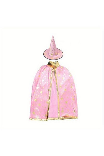 OEM Costum de Halloween, pelerină și pălărie, 3-7 ani, roz