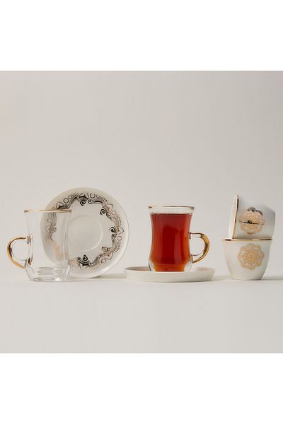 Dallaty glass tea and coffee set 18 pcs