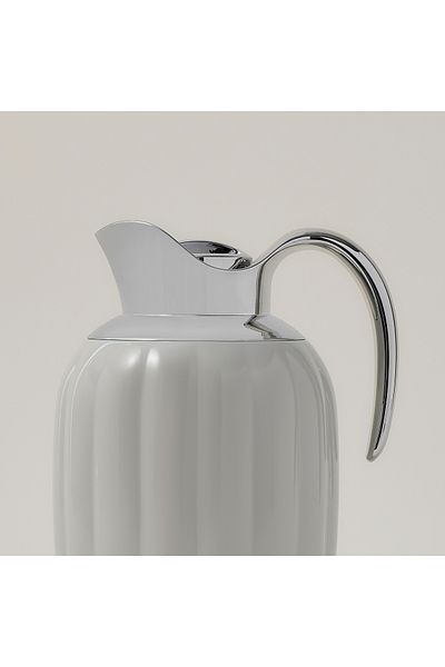 Dallaty pumpk steel vacuum flask grey & chrome 1L