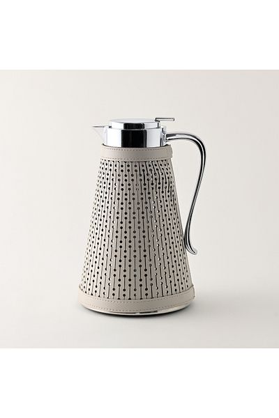 Dallaty 1L stainless steel vacuum flask silver & beige