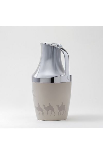 Dallaty 1L stainless steel vacuum flask with camel pattern in beige
