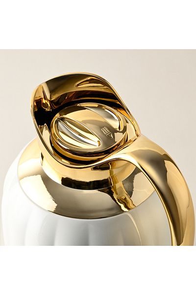 Dallaty pumpk steel vacuum flask white and gold 1L