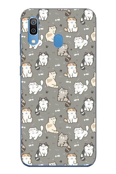 TechTree Samsung Galaxy A20 / A30 Compatible Tiny Cute Cats Transparent Silic...