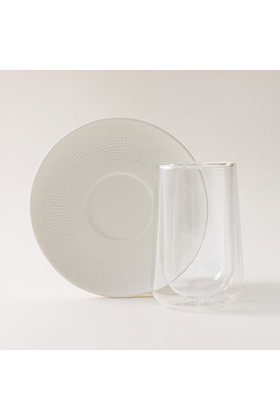 Dallaty porcelain 12pcs tea cups set Naseej collection, offwhite