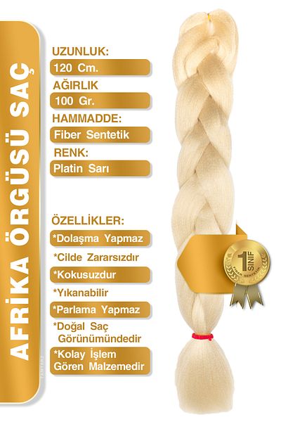 TAM TARZ Fiber Synthetic Hair for African Braiding Rasta and Box Braid - Platinum Blonde