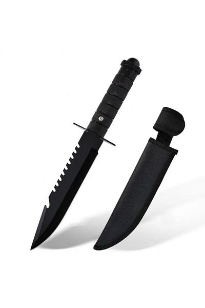 OEM Military Tactical Knife, Stainless Steel, Protective Sheath, Metal Handle, 30 cm, Black
