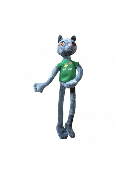 OEM Jucarie de plus, pisica cu insertie metalica, elf cat, 50 cm, gri