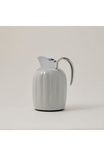 Dallaty pumpk steel vacuum flask grey & chrome 1L