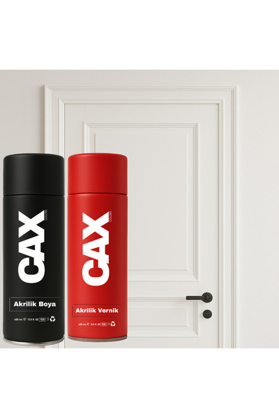 caxcolors AHŞAP & LAKE & MDF & PANEL KAPI BOYASI AKRİLİK SPREY BOYA 400 ML + BOYA KORUMA VE PARLAKLIK VERNİĞİ
