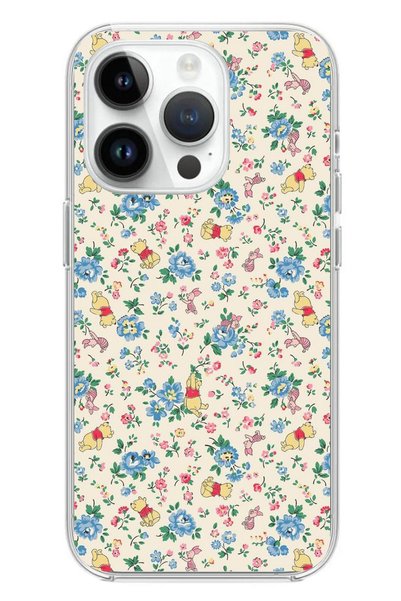 TechTree حافظة سيليكون شفافة متوافقة مع هاتف iPhone 14 PRO مع دب ويني بوه وال...